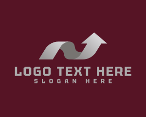 Forex - Silver Arrow Letter N logo design
