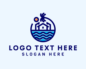 Seaside - Blue Summer Resort logo design