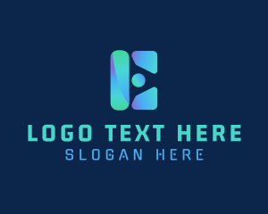 Letter - Gradient Tech Letter E logo design
