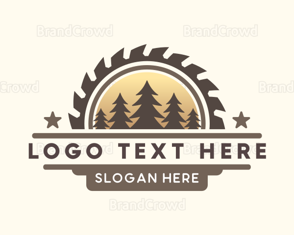 Sawmill Lumberjack Logging Logo