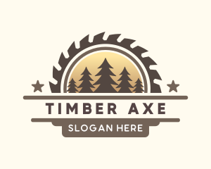 Sawmill Lumberjack Logging logo design