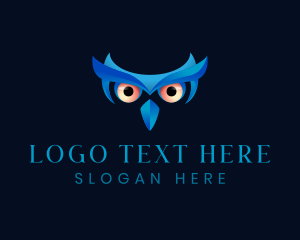 Nocturnal Animal - Nocturnal Owl Eyes logo design