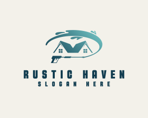 House - Home Cleaning Power Washer logo design