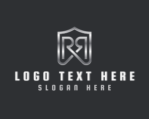 Metallic - Shield Security Letter R logo design