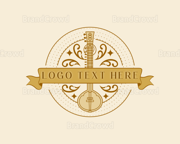 Sitar Music Instrument Logo