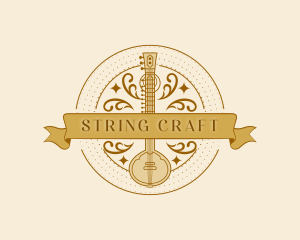 Sitar Music Instrument logo design