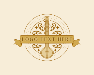 Music - Sitar Music Instrument logo design