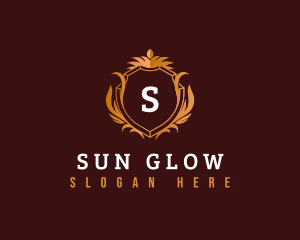 Tanning - Luxury Crown Crest Shield logo design