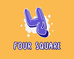 Four - Blockbuster Graffiti Number 4 logo design