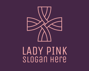 Pink Religious Cross logo design