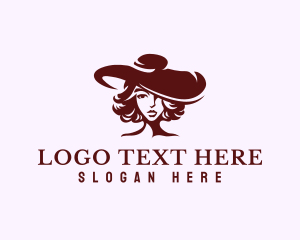 Hairstyling - Fashion Lady Hat logo design