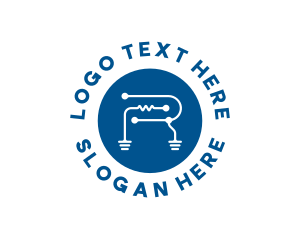 Stream - Electrician App Letter R logo design