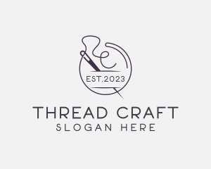 Fashion Tailoring Thread Needle logo design