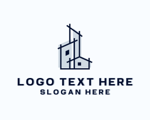 House - Architectural House Construction logo design