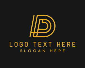 Yellow - Outline Letter D Business Enterprise logo design