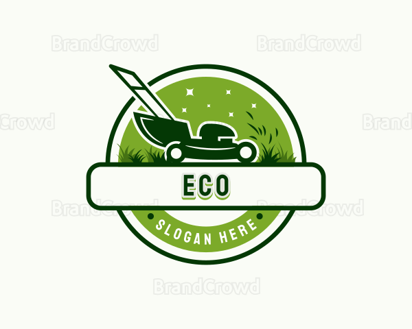 Grass Lawn Mower Cutter Logo