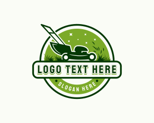 Lawn Mowing - Grass Lawn Mower Cutter logo design