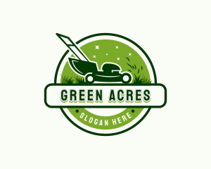 Grass Lawn Mower Cutter logo design