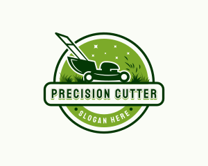 Grass Lawn Mower Cutter logo design