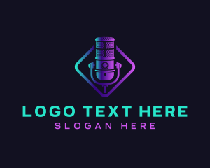 Vibrate - Audio Podcast Mic logo design