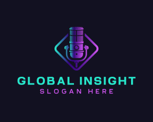 News - Audio Podcast Mic logo design