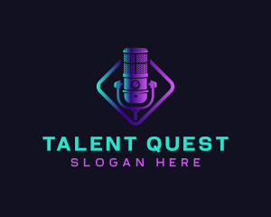 Interview - Audio Podcast Mic logo design