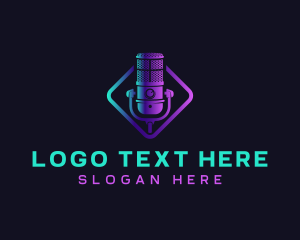 Singer - Audio Podcast Mic logo design