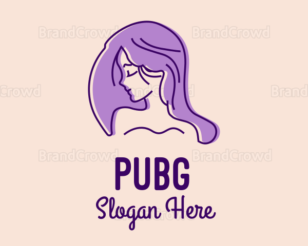 Purple Pretty Woman Girl Logo