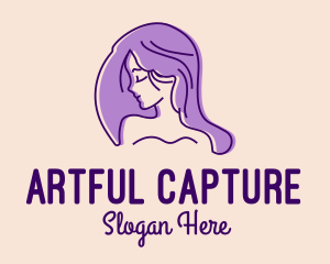 Dermatologist - Purple Pretty Woman Girl logo design