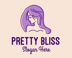 Pretty - Purple Pretty Woman Girl logo design