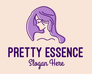 Pretty - Purple Pretty Woman Girl logo design