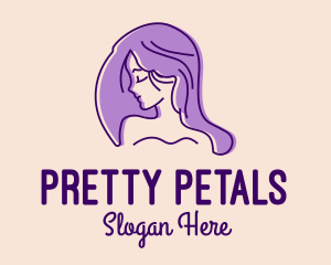 Purple Pretty Woman Girl logo design