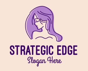 Purple Pretty Woman Girl logo design