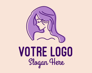 Purple - Purple Pretty Woman Girl logo design