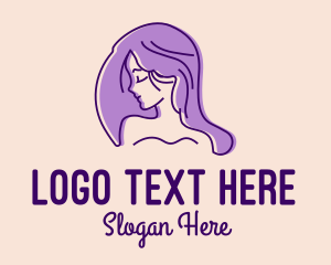 Dermatologist - Purple Pretty Woman Girl logo design