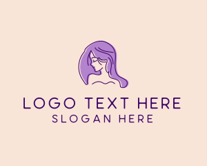 Girl - Purple Pretty Woman Girl logo design