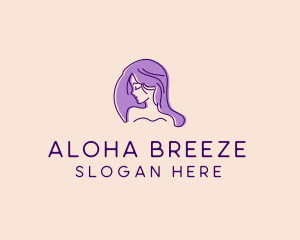 Purple Pretty Woman Girl logo design