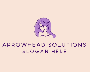 Purple Pretty Woman Girl logo design