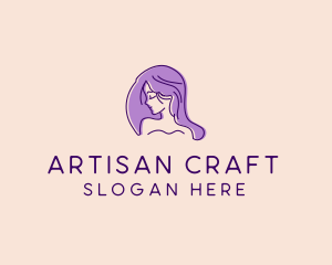 Purple Pretty Woman Girl logo design