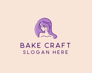 Purple Pretty Woman Girl logo design