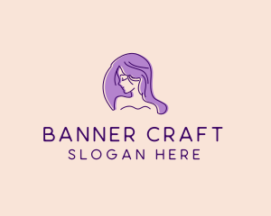 Purple Pretty Woman Girl logo design