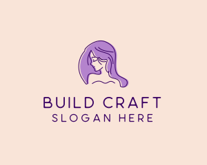 Purple Pretty Woman Girl logo design