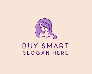 Purple Pretty Woman Girl logo design