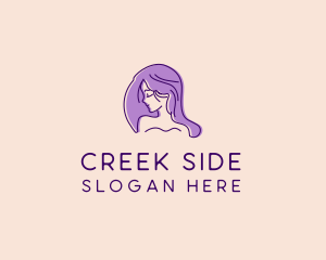 Purple Pretty Woman Girl logo design