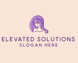 Purple Pretty Woman Girl logo design