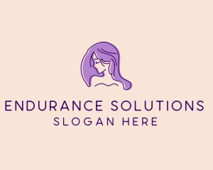 Purple Pretty Woman Girl logo design