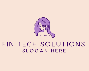 Purple Pretty Woman Girl logo design