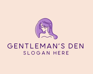 Purple Pretty Woman Girl logo design