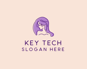 Purple Pretty Woman Girl logo design