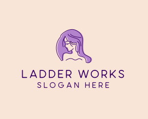 Purple Pretty Woman Girl logo design